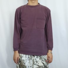 画像3: 90's Patagonia USA製 ロゴ刺繍 ポケ付きロンT M (3)