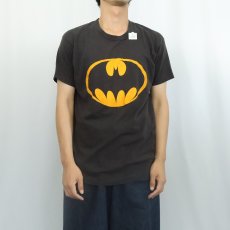 画像2: 80〜90's BATMAN ロゴプリントTシャツ BLACK  (2)