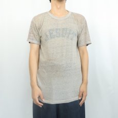 画像2: 80's Champion トリコタグ USA製 "JESUIT" 染み込みプリントTシャツ L (2)