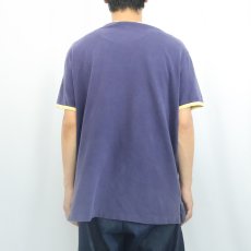 画像3: POLO Ralph Lauren ロゴ刺繍 鹿の子 ヘンリーネックTシャツ NAVY XL (3)