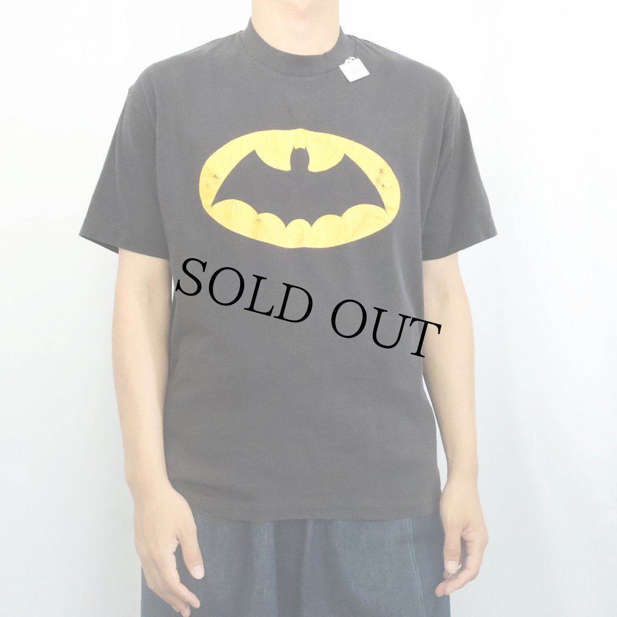 画像2: 80's BATMAN USA製 ロゴプリントTシャツ BLACK XL (2)