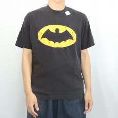 画像2: 80's BATMAN USA製 ロゴプリントTシャツ BLACK XL (2)