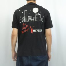 画像4: 80's MICHELOB USA製 タキシード柄 ビールメーカー 騙し絵プリントTシャツ BLACK L (4)