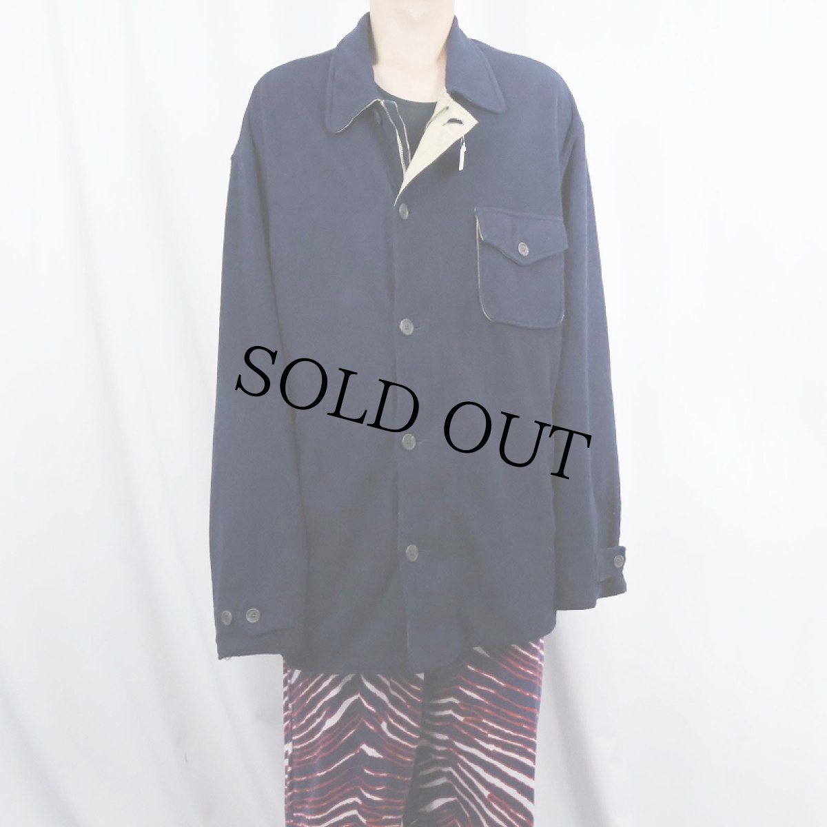 画像2: 90's POLO Ralph Lauren CANADA製 フリースジャケット NAVY XL (2)