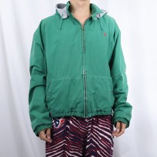 画像2: 80's POLO Ralph Lauren USA製 裏フリース フード付き コットンスイングトップ L (2)
