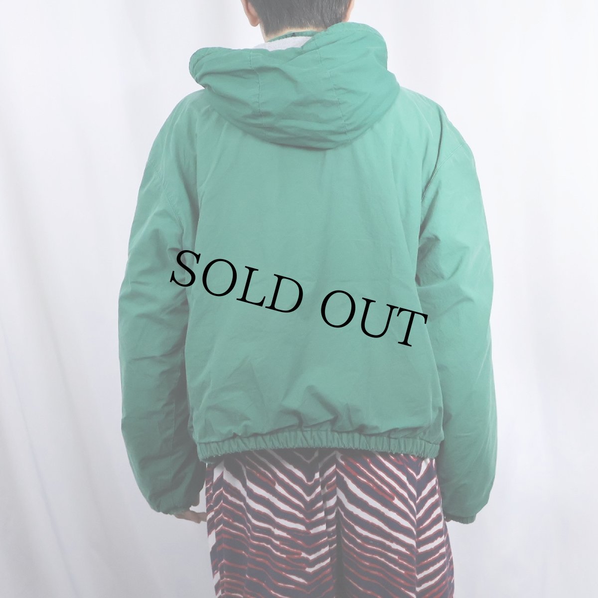 画像3: 80's POLO Ralph Lauren USA製 裏フリース フード付き コットンスイングトップ L (3)