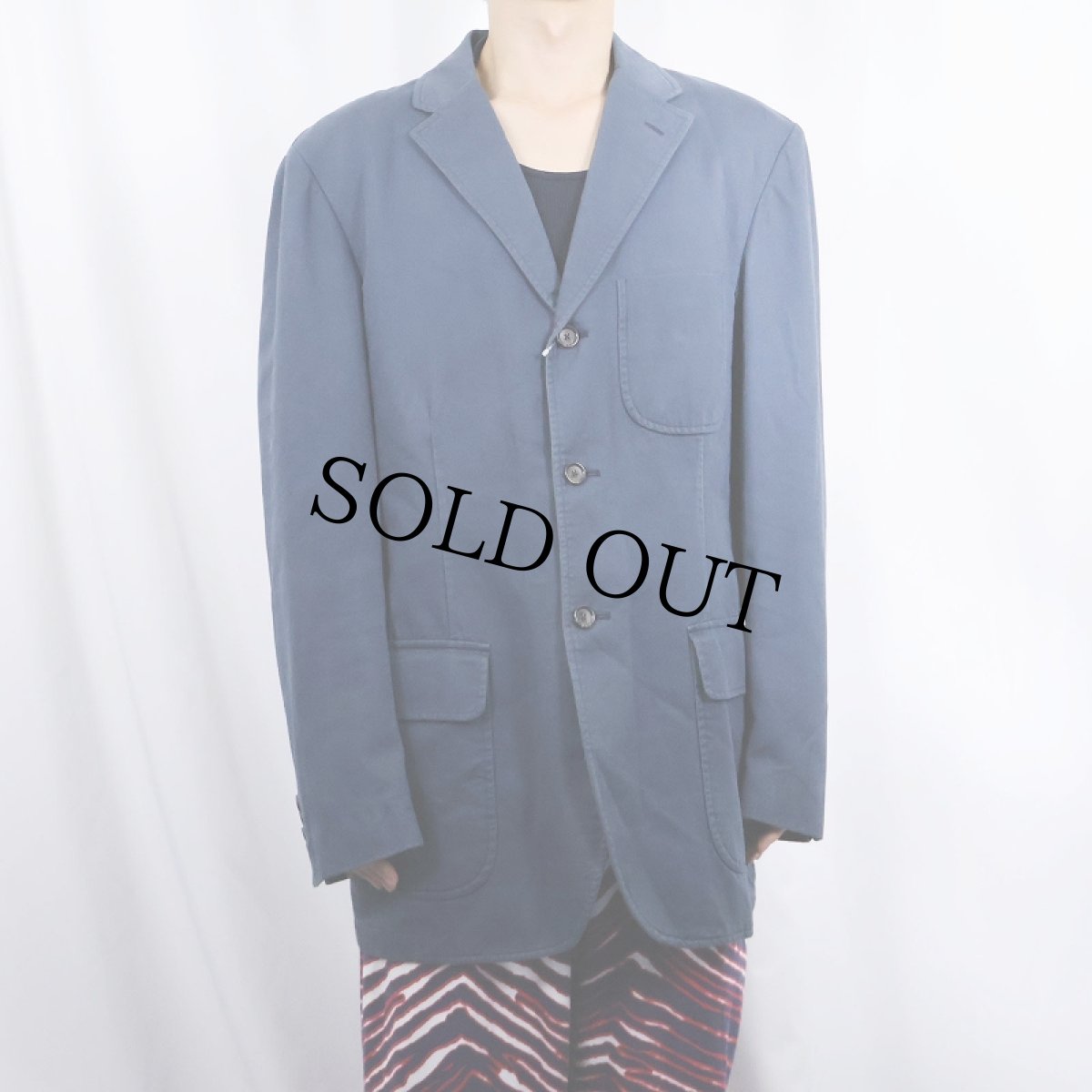 画像2: POLO Ralph Lauren コットンテーラードジャケット NAVY L (2)