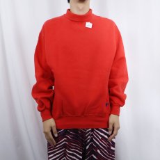 画像2: 90's RUSSELL ATHLETIC USA製 前V タートルネック 無地スウェット M (2)