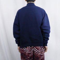 画像3: 90's RUSSELL ATHLETIC USA製 前V タートルネック 無地スウェット NAVY L (3)