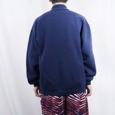 画像3: 90's RUSSELL ATHLETIC USA製 前V タートルネック 無地スウェット NAVY XL (3)