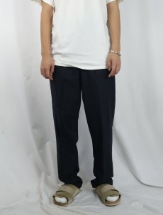 画像2: 70's UNKNOWN ウール混 スラックス NAVY W31 (2)