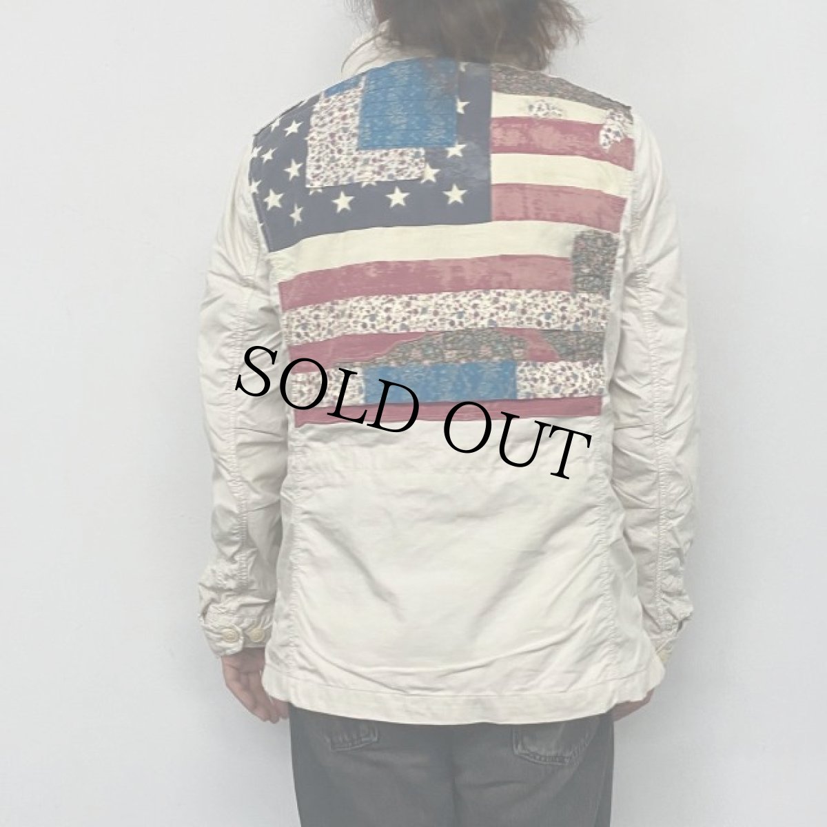 画像6: Ralph Lauren DENIM&SUPPLY  "M-65 TYPE" 星条旗×花柄パッチワーク ジャケット XL (6)