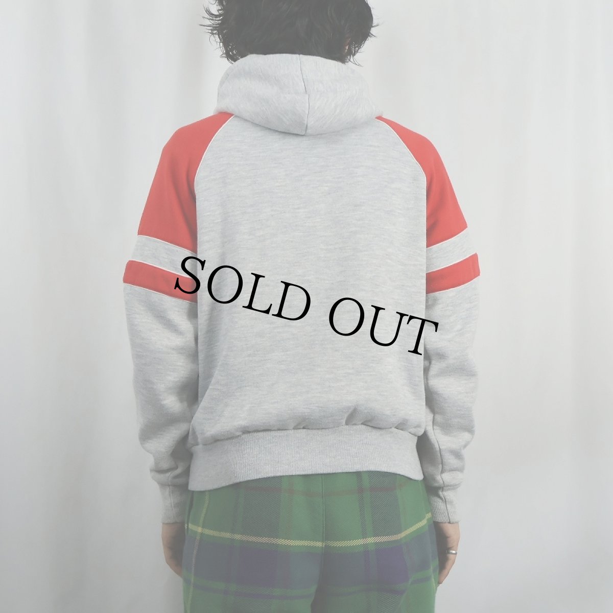 画像3: 90's NIKE 銀タグ ロゴ刺繍 ラグランスウェットジップパーカー M (3)