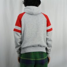 画像3: 90's NIKE 銀タグ ロゴ刺繍 ラグランスウェットジップパーカー M (3)
