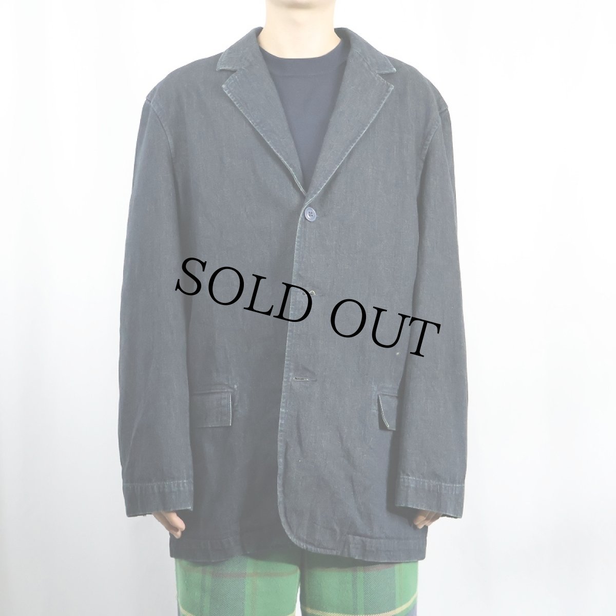 画像2: GAP デニムテーラードジャケット L (2)