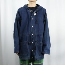画像2: 80〜90's CORNICHE モッズコートタイプ デニムパーカー M (2)