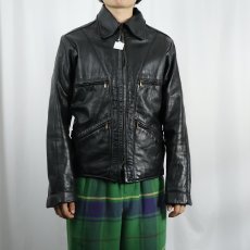 画像2: 707s VANSON Associates シングルライダースジャケット BLACK size40 (2)