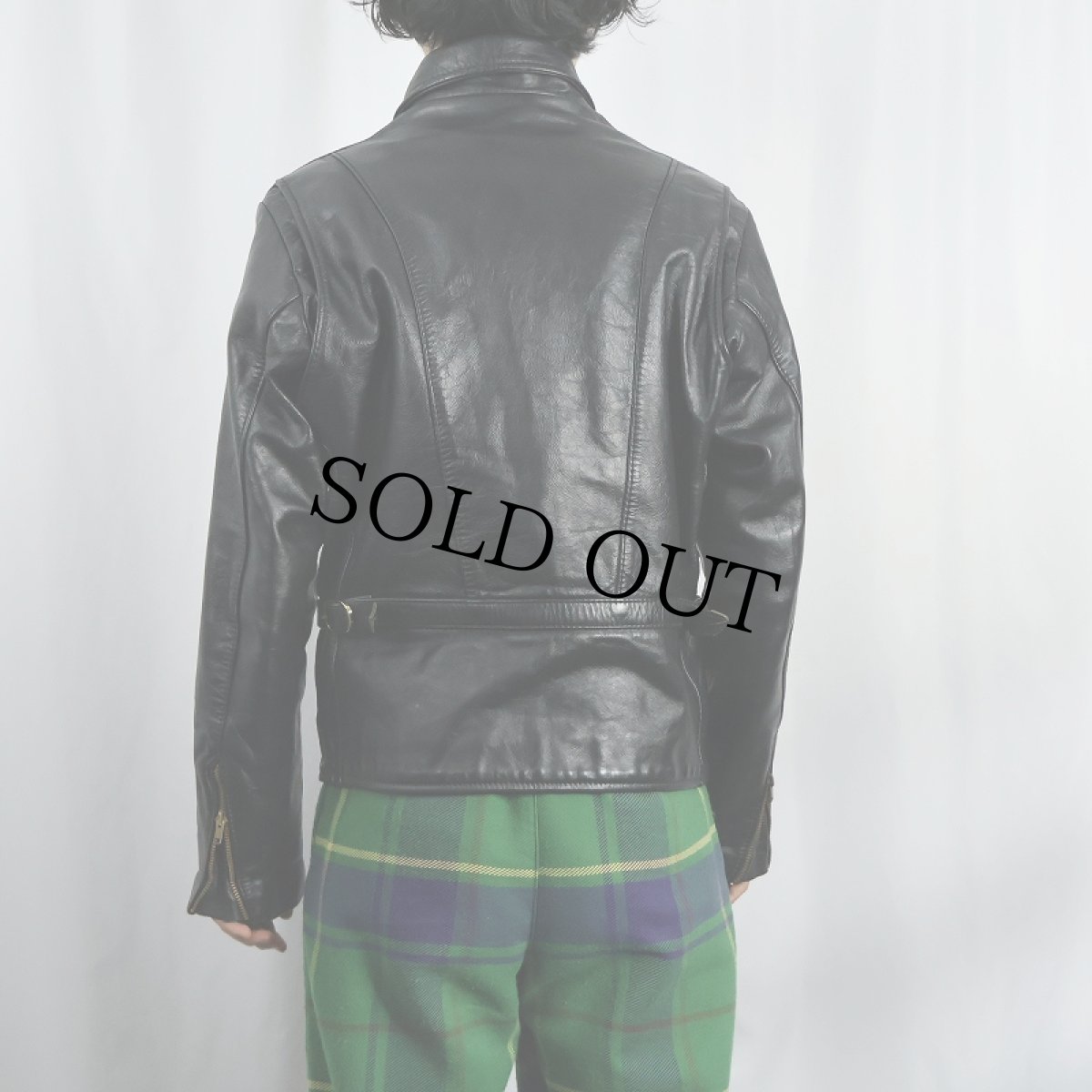 画像3: 707s VANSON Associates シングルライダースジャケット BLACK size40 (3)