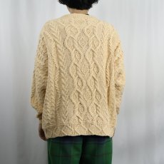 画像3: 90's Eddie Bauer コットン アランニットセーター L (3)