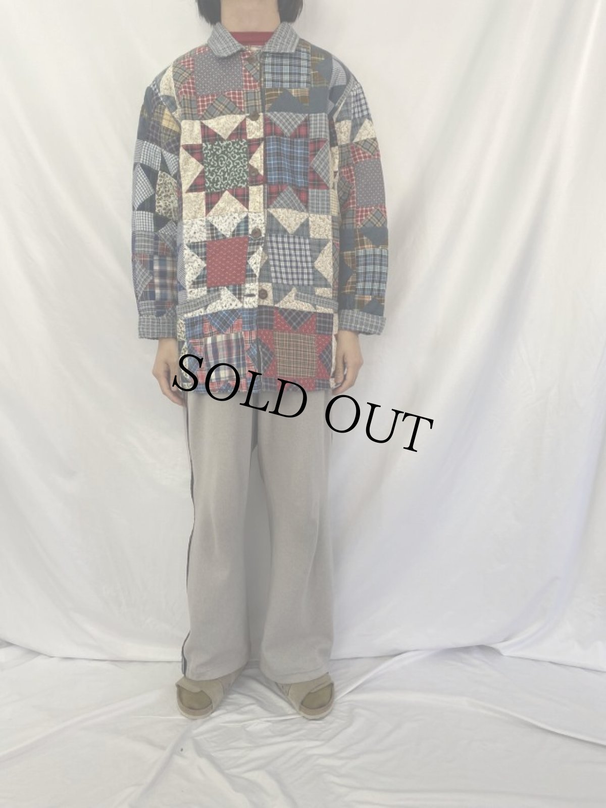 画像3: Patch Magic パッチワーク キルティングジャケット M (3)