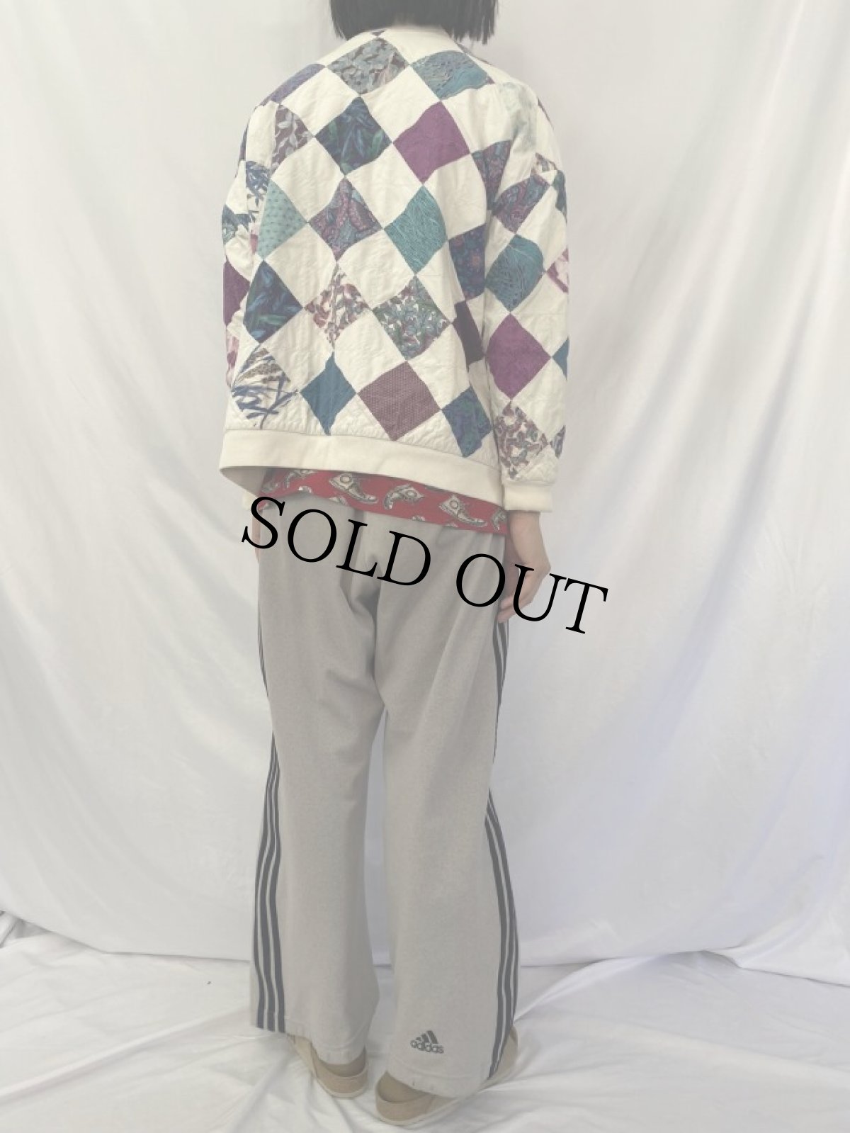 画像4: パッチワーク キルティング ジップジャケット (4)