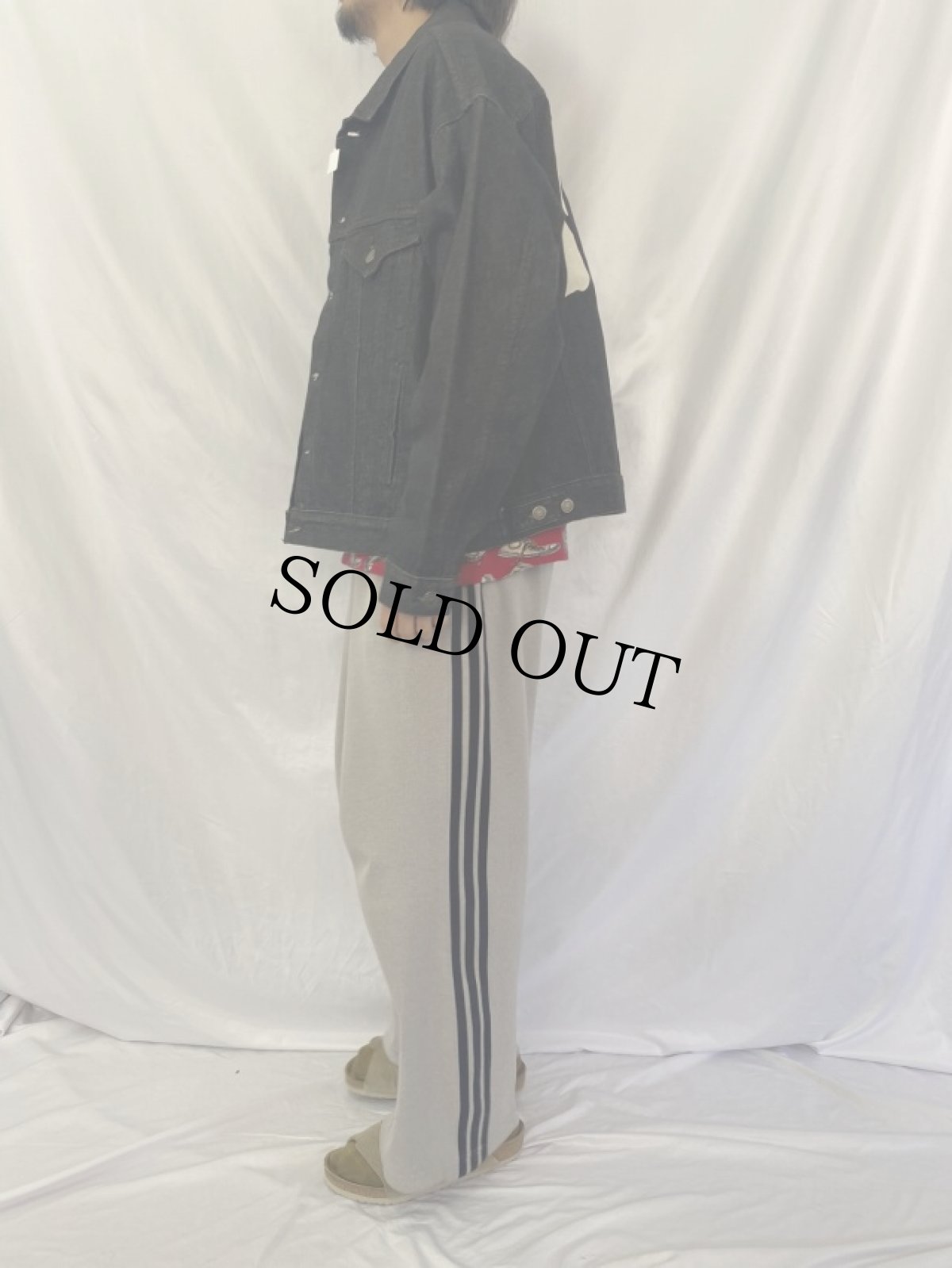 画像3: Marlboro ブラックデニムジャケット XL (3)