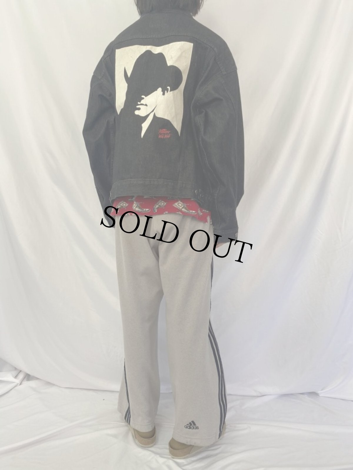 画像4: Marlboro ブラックデニムジャケット XL (4)