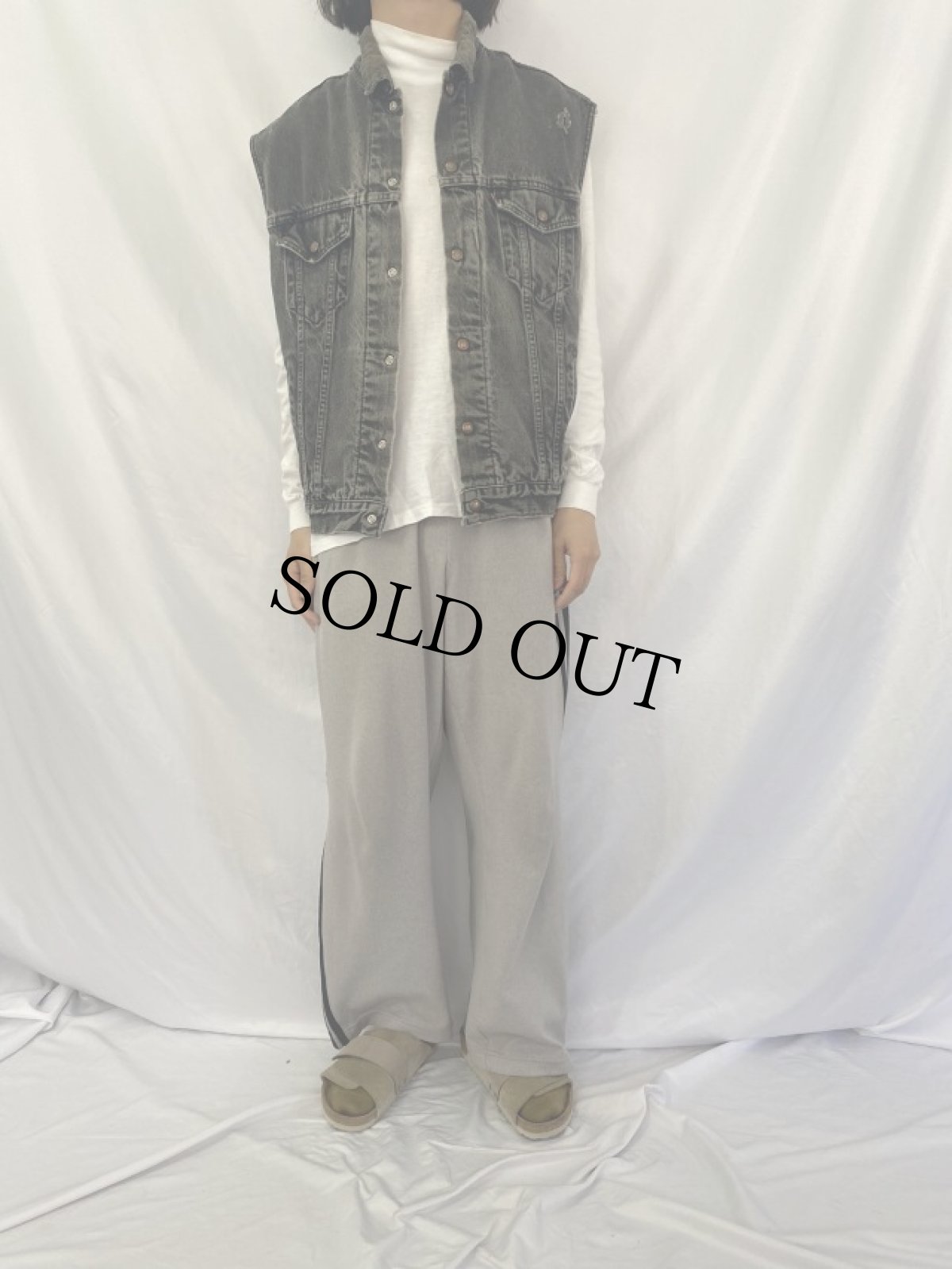 画像3: 90's Levi's 70594 USA製 リバーシブル ブラックデニムベスト (3)