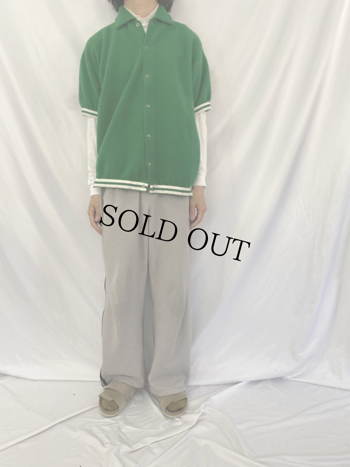 画像3: 〜50's FRANK BASHOR SUPPLIES "SHAMROCK" 半袖スタジャン L (3)