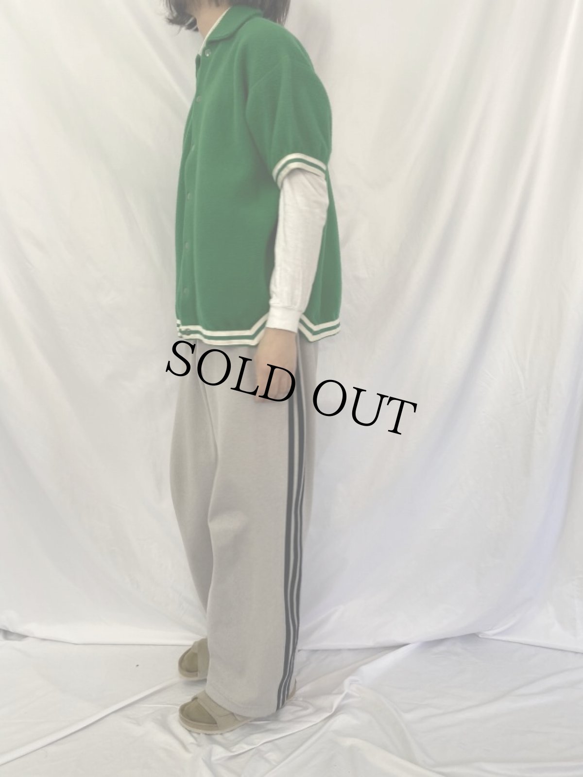 画像4: 〜50's FRANK BASHOR SUPPLIES "SHAMROCK" 半袖スタジャン L (4)