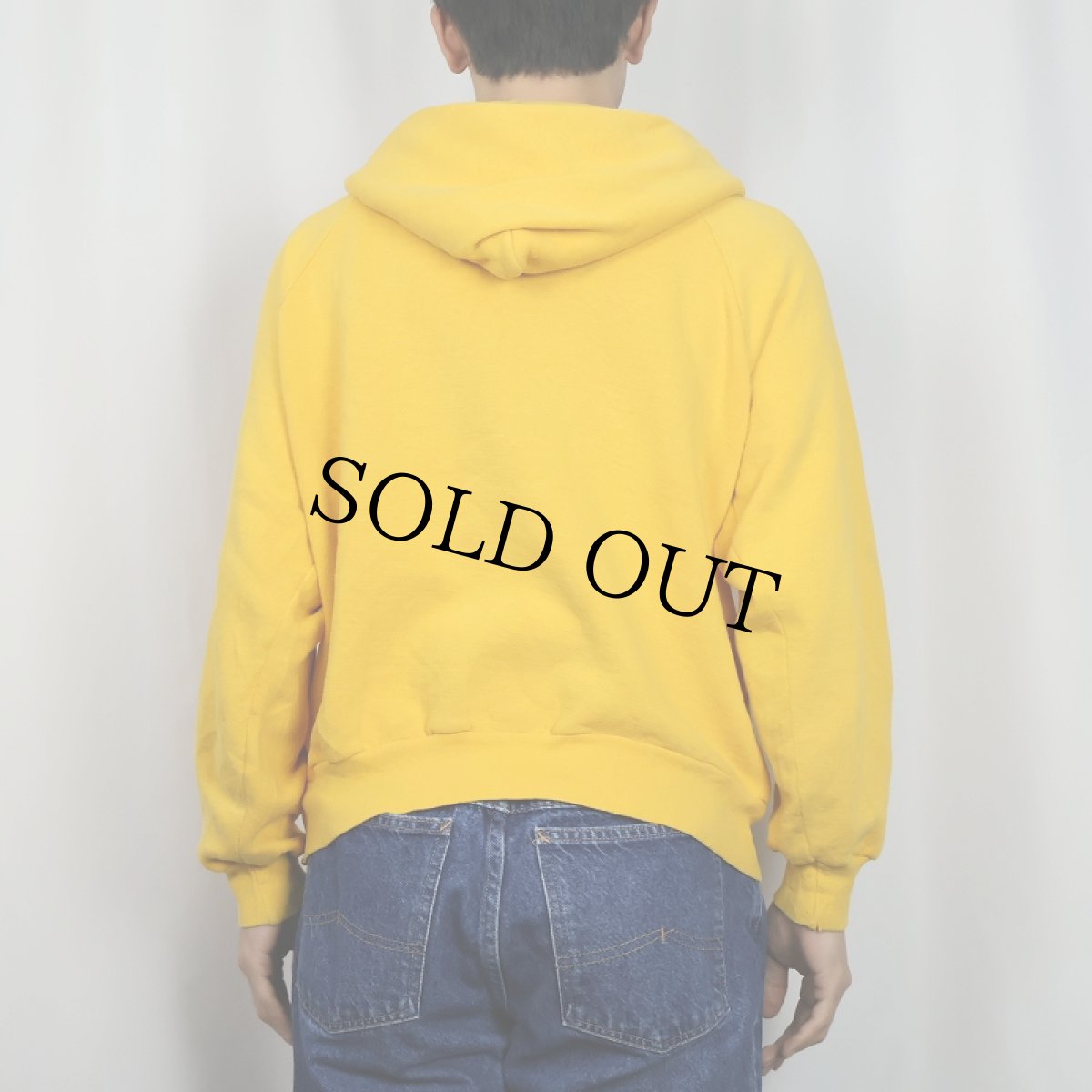 画像3: 80's downerwear 無地 ラグランスウェットジップパーカー L (3)