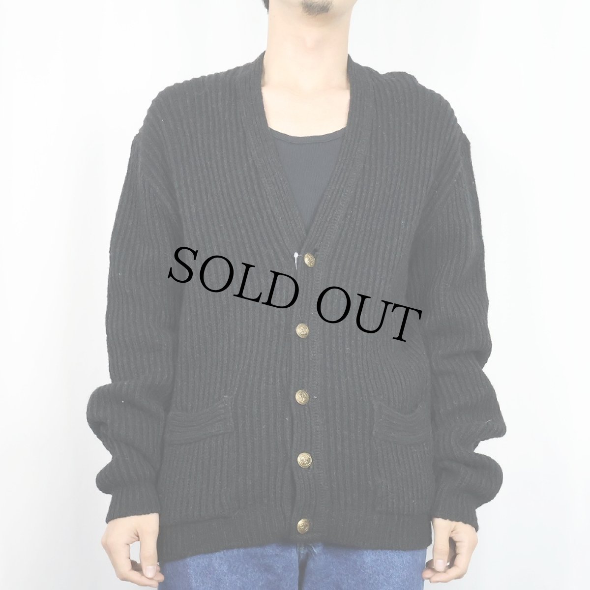 画像2: 60's McGREGOR USA製 ウールニットカーディガン BLACK SIZE44 (2)