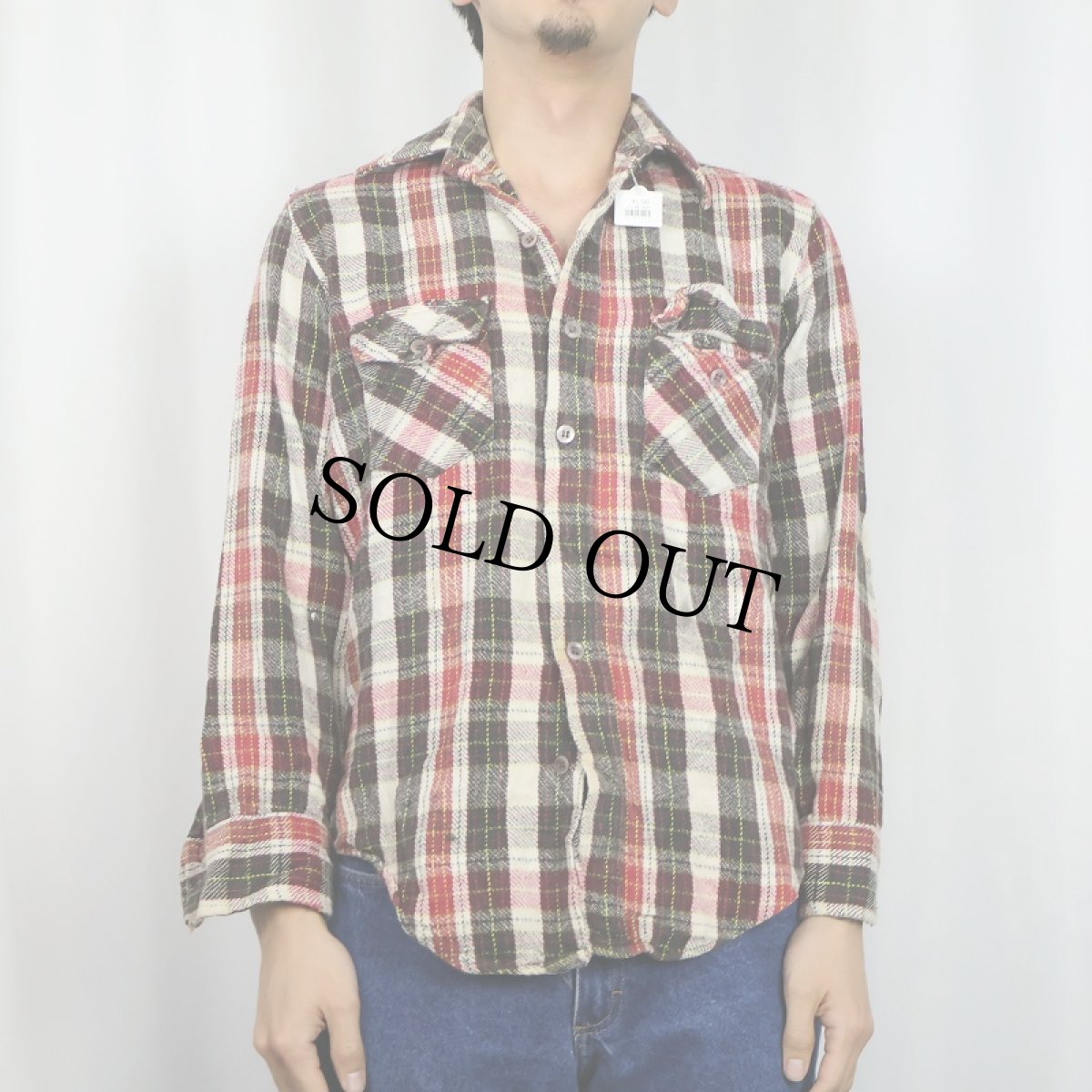 画像2: 70〜80's KINGSPORT チェック柄 ヘビーネルシャツ M (2)