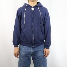 画像2: 80's Hanes USA製 スウェットジップパーカー NAVY L (2)