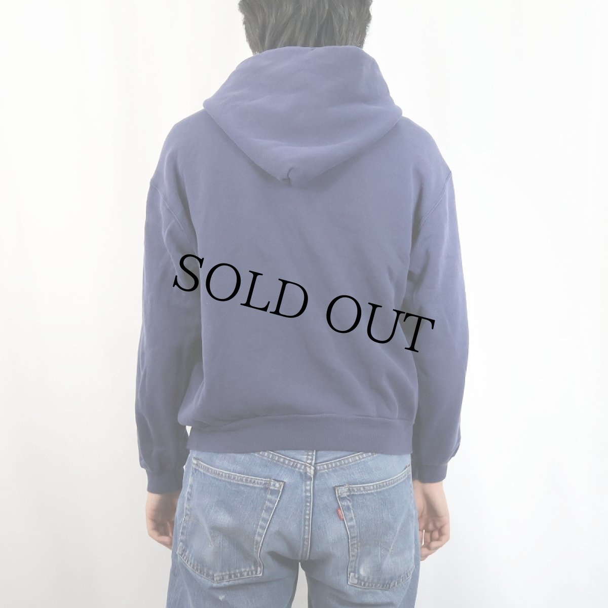 画像3: 80's Hanes USA製 スウェットジップパーカー NAVY L (3)