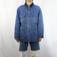 画像2: 〜70's UNKNOWN キルティングライナー デニムカバーオール  (2)