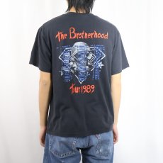 画像4: 1989 Bon Jovi "The Brotherhood Tour" ハードロックバンドプリントTシャツ BLACK (4)