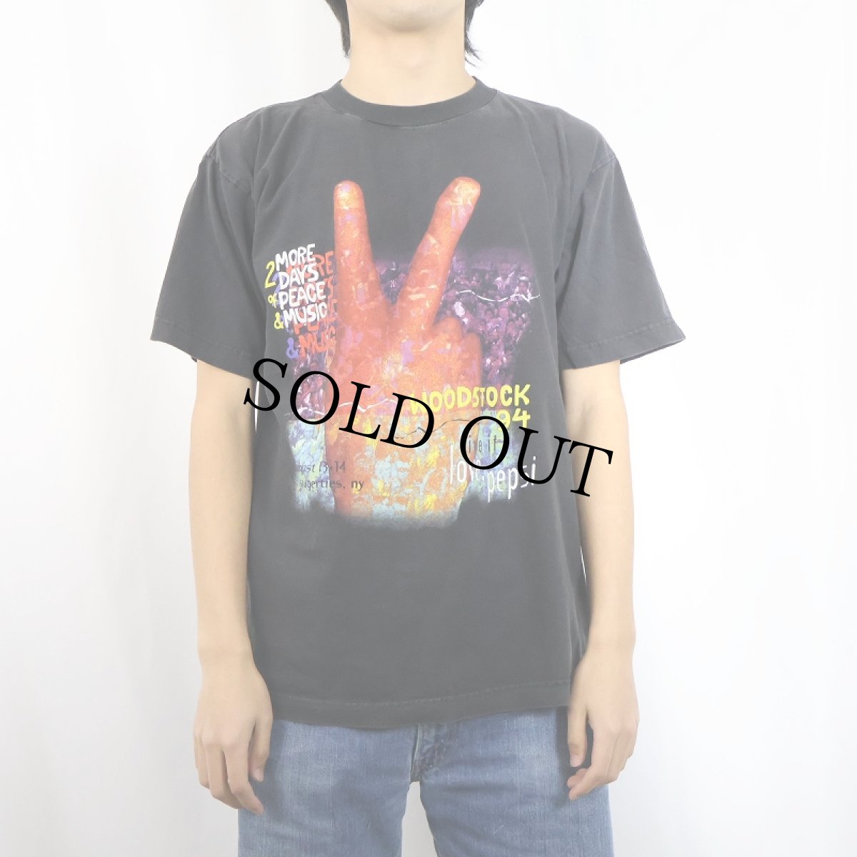 画像3: 1994 WOODSTOCK × PEPSI "live it love, pepsi" ミュージックフェスティバル プリントTシャツ BLACK L (3)