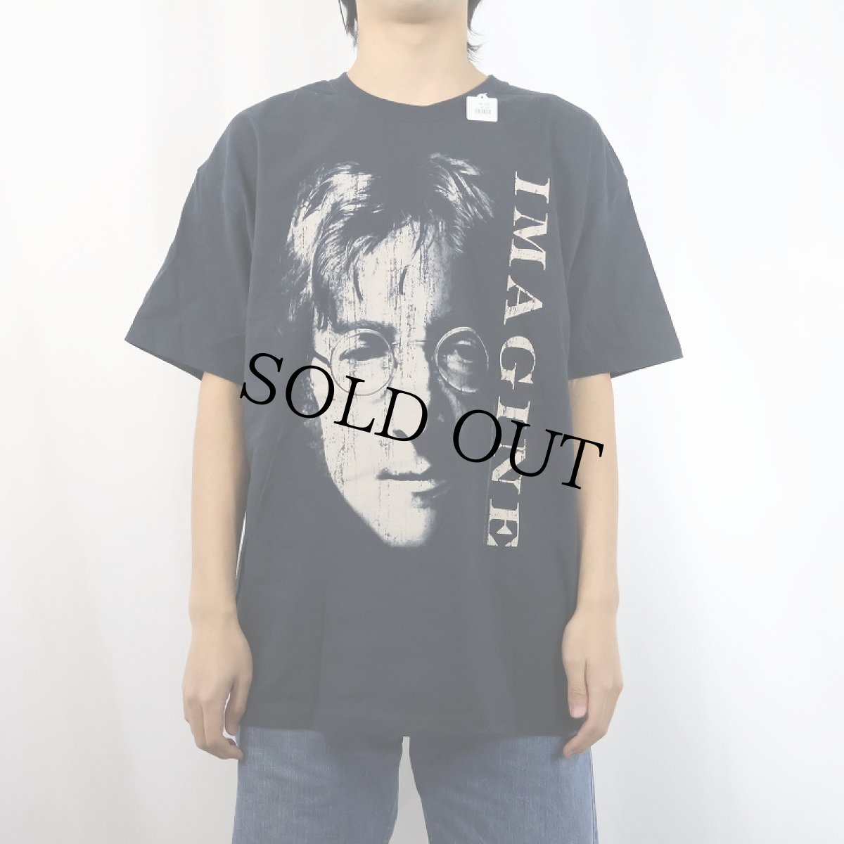 画像2: 2000's JOHN LENNON "IMAGINE" ミュージシャン プリントTシャツ BLACK XL (2)