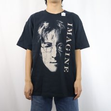 画像2: 2000's JOHN LENNON "IMAGINE" ミュージシャン プリントTシャツ BLACK XL (2)