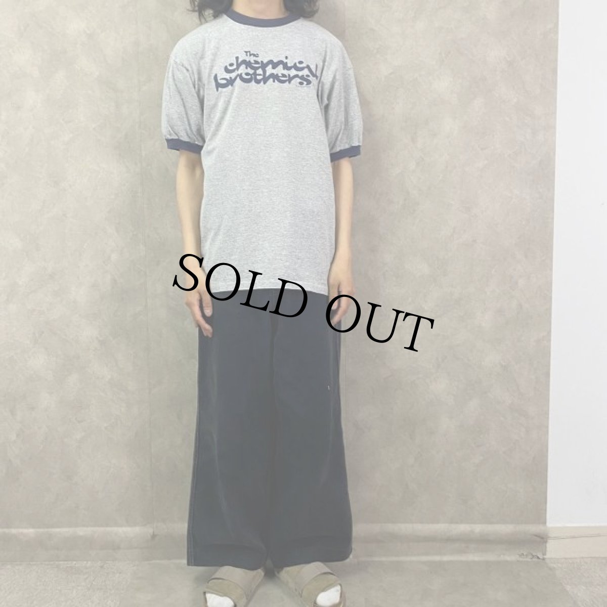 画像2: 90's The Chemical Brothers USA製 ダンスミュージックユニットリンガーTシャツ XL (2)