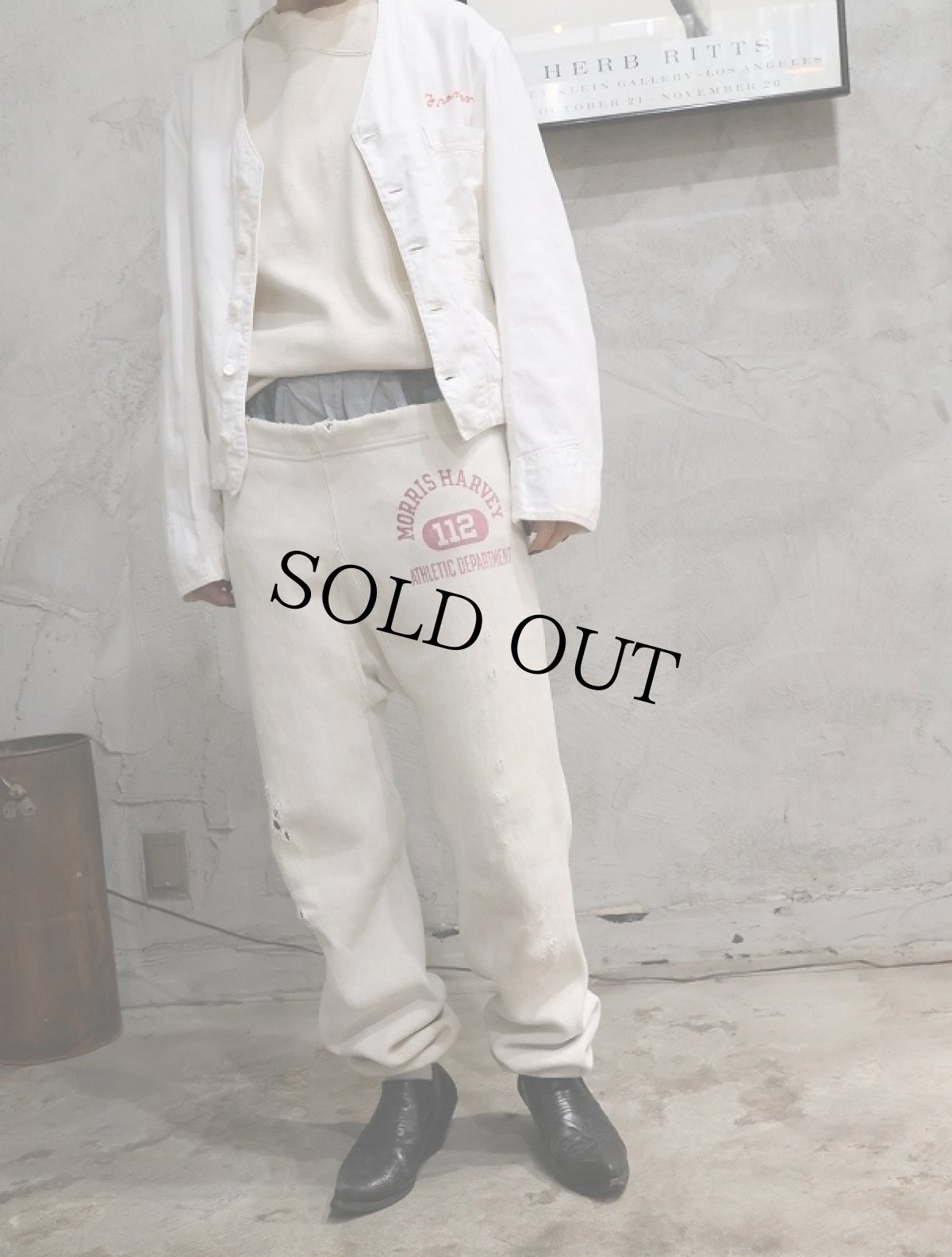 画像5: 40's エルボーパッチ付き コットンフットボールTシャツ (5)