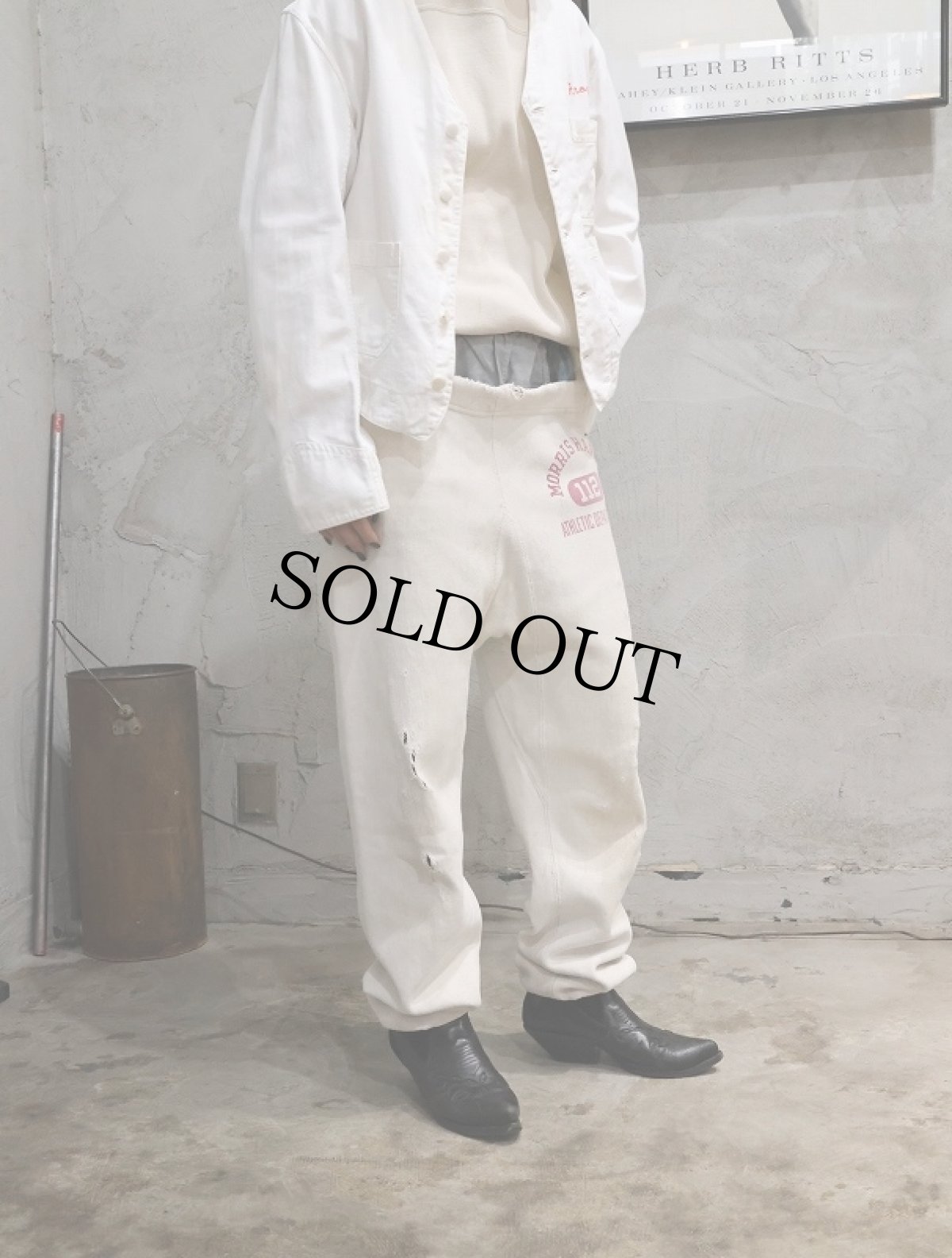 画像4: 70's "MORRIS HARVEY 112 ATHLETIC DEPARTMENT" 染み込みプリントスウェットパンツ  (4)