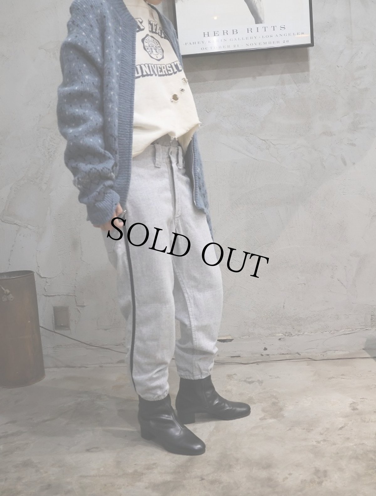 画像3: 60's〜 felco サイドライン ウールベースボールパンツ W31 (3)