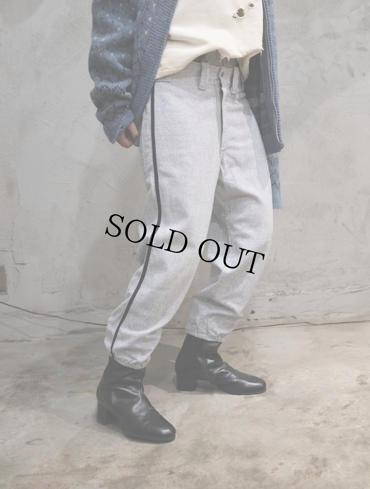 画像4: 60's〜 felco サイドライン ウールベースボールパンツ W31 (4)