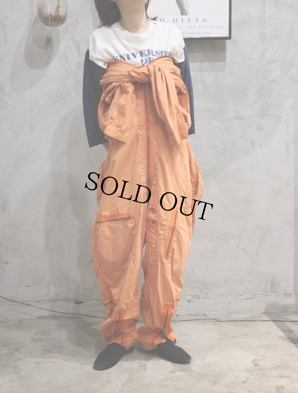 画像3: 60's U.S.AIR FORCE K-2B VERY LIGHT ORANGE FLYING SUIT MEDIUM-REGULAR (3)