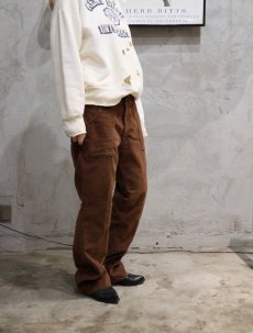 画像2: 70's PUT-ON SHOP by Sears ベロアフレアパンツ W33 (2)