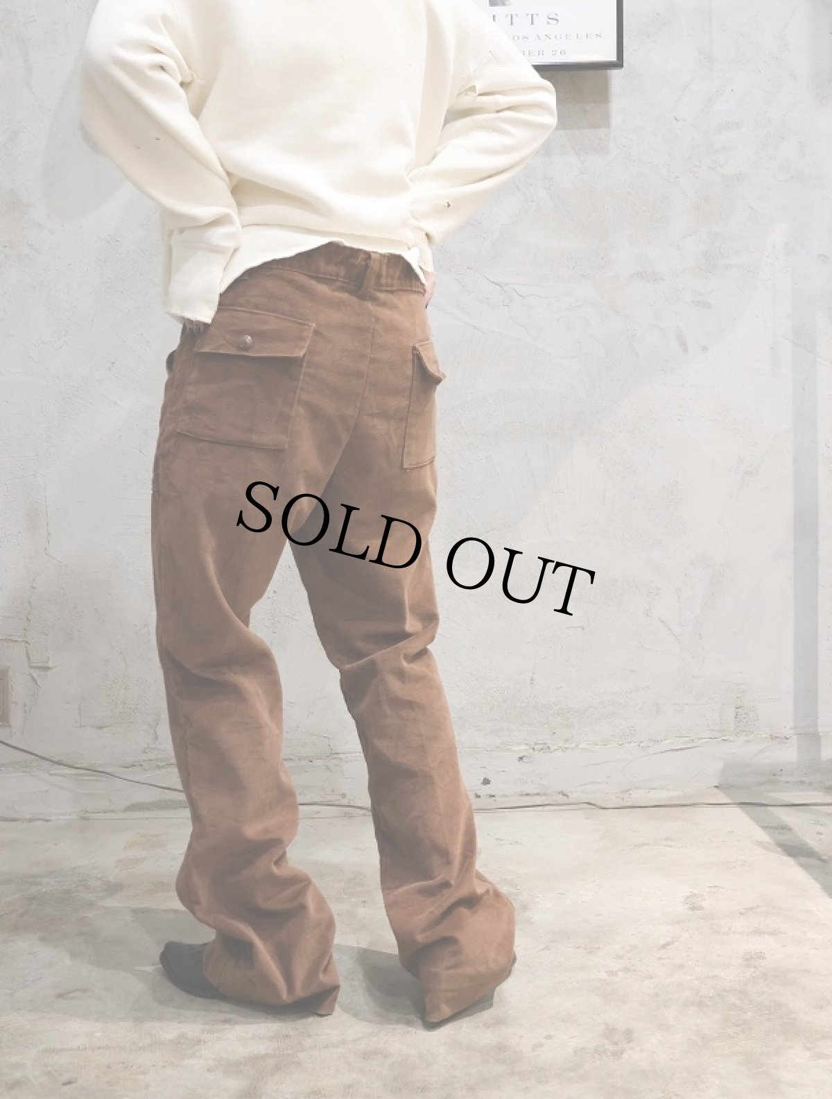 画像6: 70's PUT-ON SHOP by Sears ベロアフレアパンツ W33 (6)