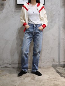 画像2: 50's AKOM パチポケ 針抜きリブ スウェットジップパーカー M (2)