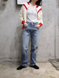 画像1: 80's Levi's 501 USA製 ストライプ柄 デニムパンツ W29 (1)